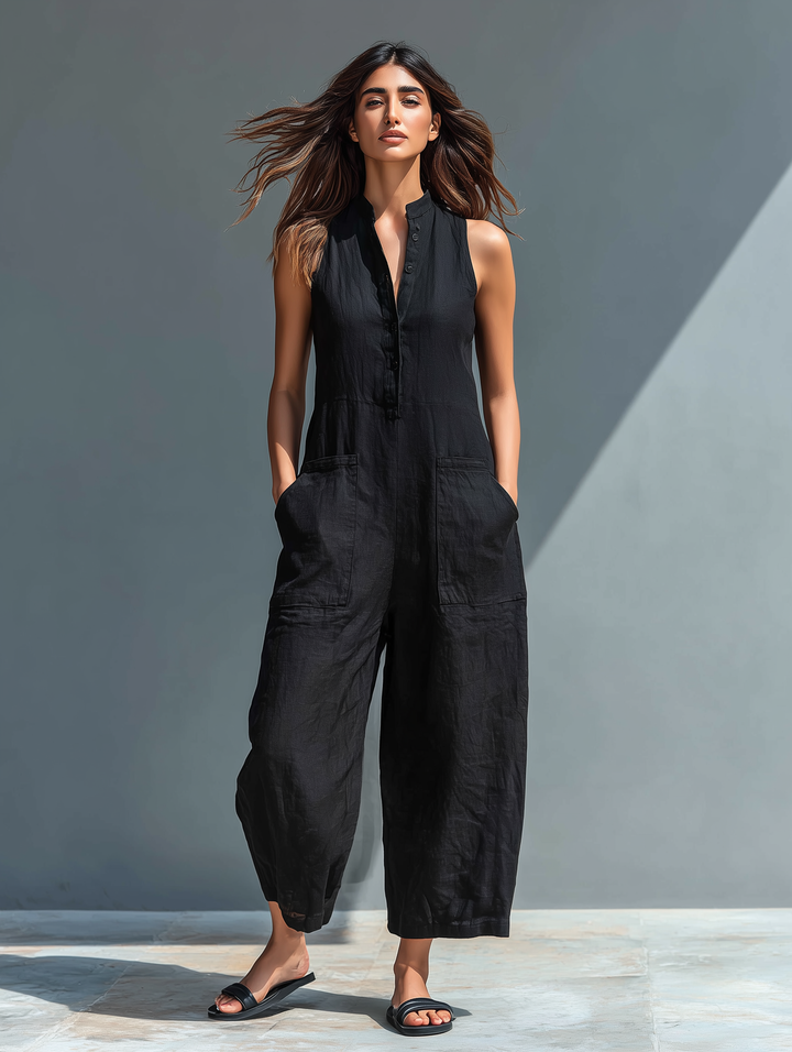 Claudia™ Minimalist linen jumpsuit
