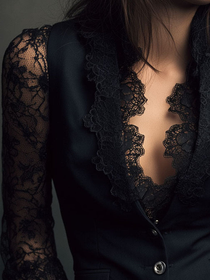 Claudia™ Black Lace Blazer