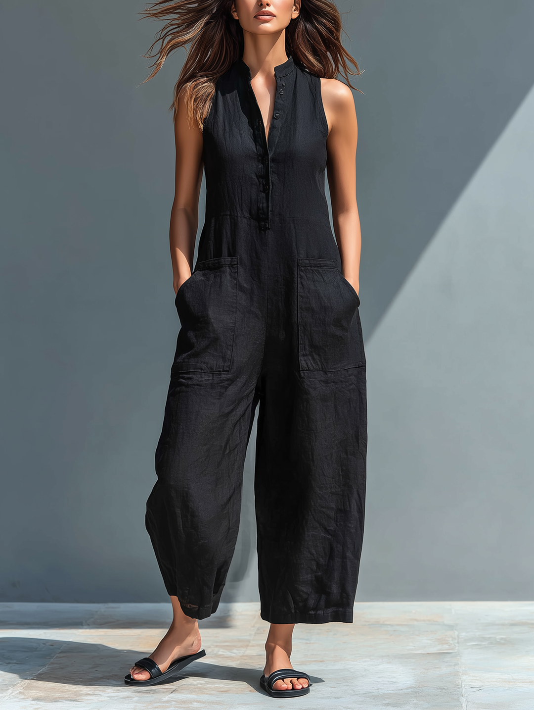 Claudia™ Minimalist linen jumpsuit